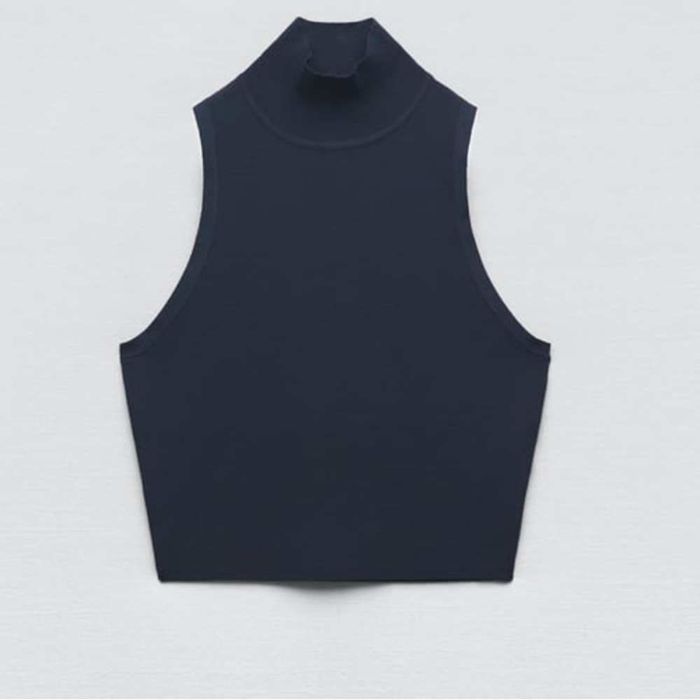 NWT ZARA BASIC MOCK NECK KNIT TOP - Picture 4 of 7